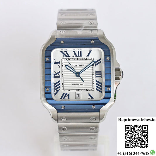 Santos De Cartier Gf Factory Stainless Steel Strap-Rep Time Watches