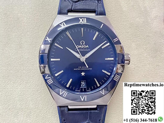 Sbf Omega Constellation 131.33.41.21.03.001 Vs Factory Blue Strap-Rep Time Watches