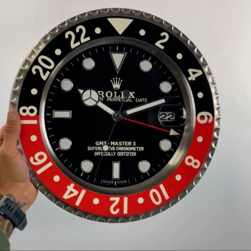 ROLEX GMT MASTER 2 COKE – RL-12 DELUXE METAL WALL CLOCK, 35 CM