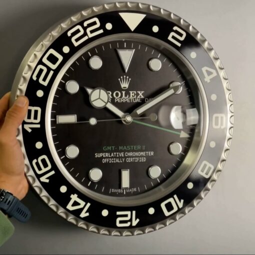 ROLEX GMT MASTER 2 – BLACK DIAL – RL-09 DELUXE METAL WALL CLOCK