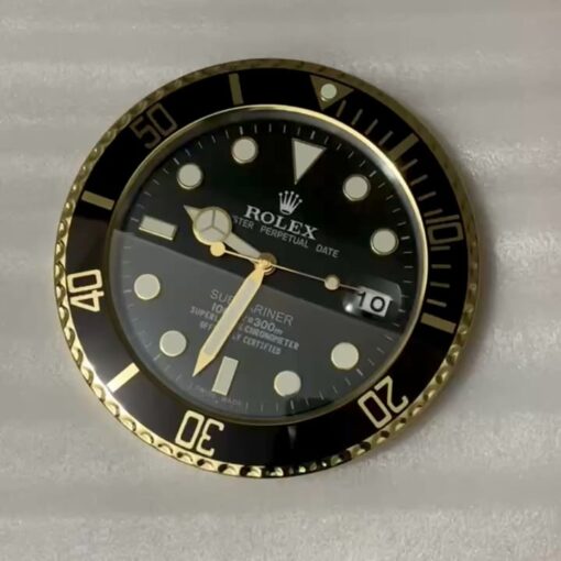 ROLEX WALL CLOCK – SUBMARINER GOLD – RL-49 EDITION – DELUXE 35 CM METAL WALL CLOCK