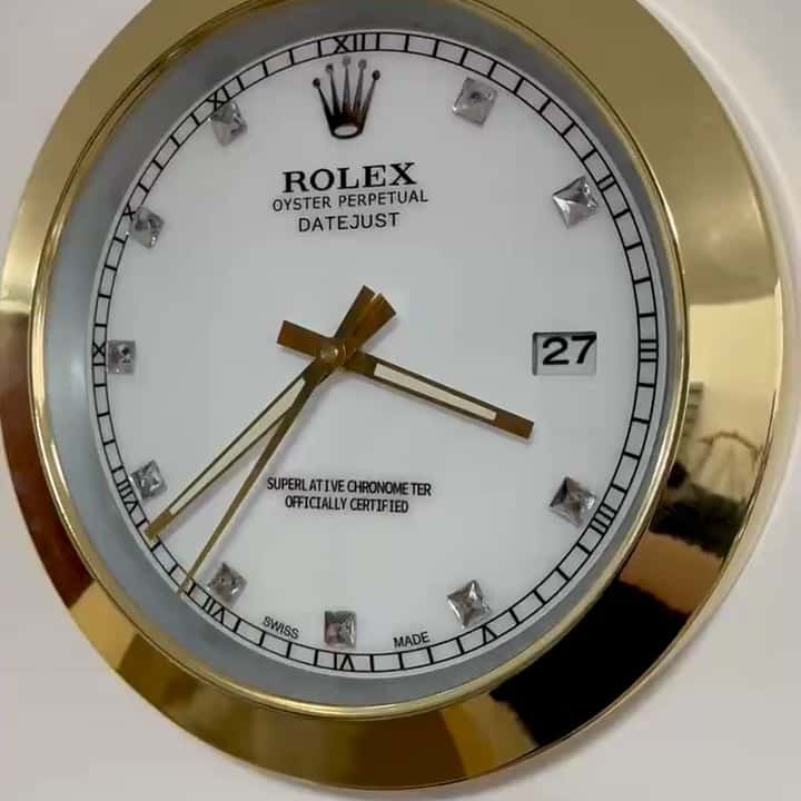 DATEJUST – GOLD-WHITE – 4 DELUXE METAL WALL CLOCK 35 CM