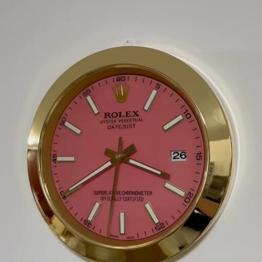 DATEJUST – GOLD – PINK 2 EDITION 35 CM DELUXE METAL WALL CLOCK