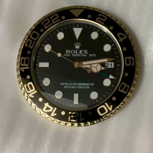 ROLEX GMT MASTER 2 GOLD BLACK DIAL – RL-52 EDITION DELUXE METAL WALL CLOCK