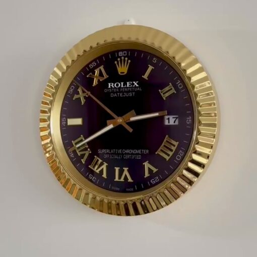 DATEJUST – ROSE GOLD – PURPLE EDITION 35 CM DELUXE METAL WALL CLOCK