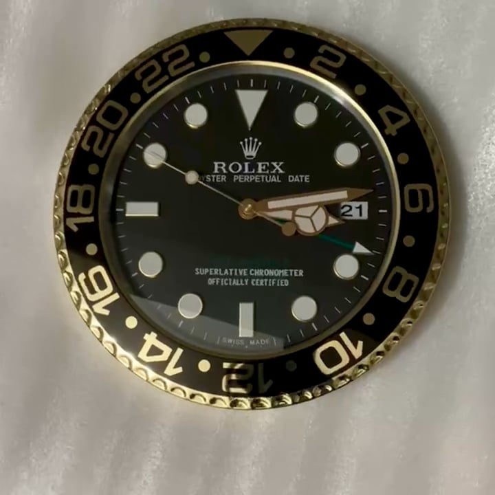 ROLEX GMT MASTER 2 GOLD BLACK DIAL – RL-52 EDITION DELUXE METAL WALL CLOCK