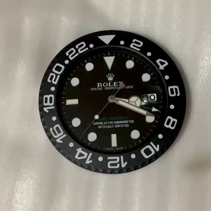 ROLEX GMT MASTER 2 – ALL BLACK – RL-10 DELUXE METAL WALL CLOCK