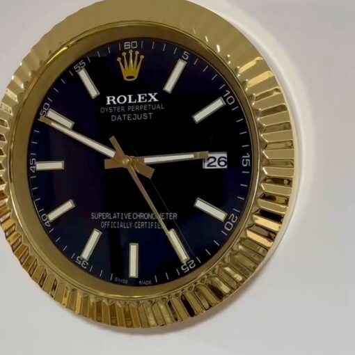 DATEJUST – ROSE GOLD – BLACK – 2 DELUXE METAL WALL CLOCK 35 CM