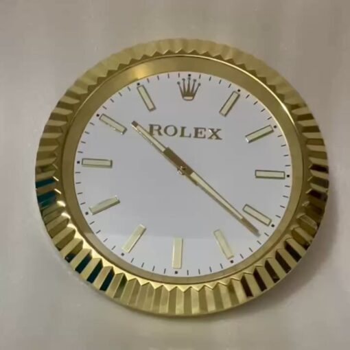 ROLEX WALL CLOCK – WIMBLEDON OYSTER DATEJUST – RL68 – GOLD EDITION – 35 CM METAL TIMEPIECE