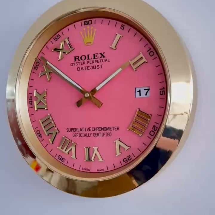 DATEJUST – GOLD – PINK EDITION 35 CM DELUXE METAL WALL CLOCK