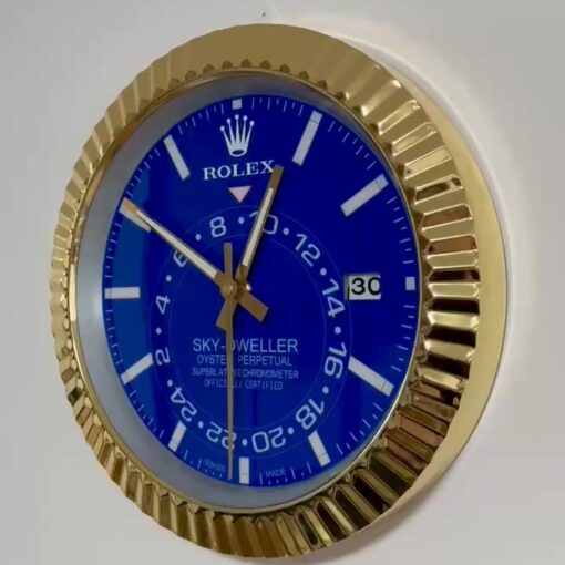 SKY DWELLER – ROSE GOLD-BLUE EDITION 35 CM DELUXE METAL WALL CLOCK