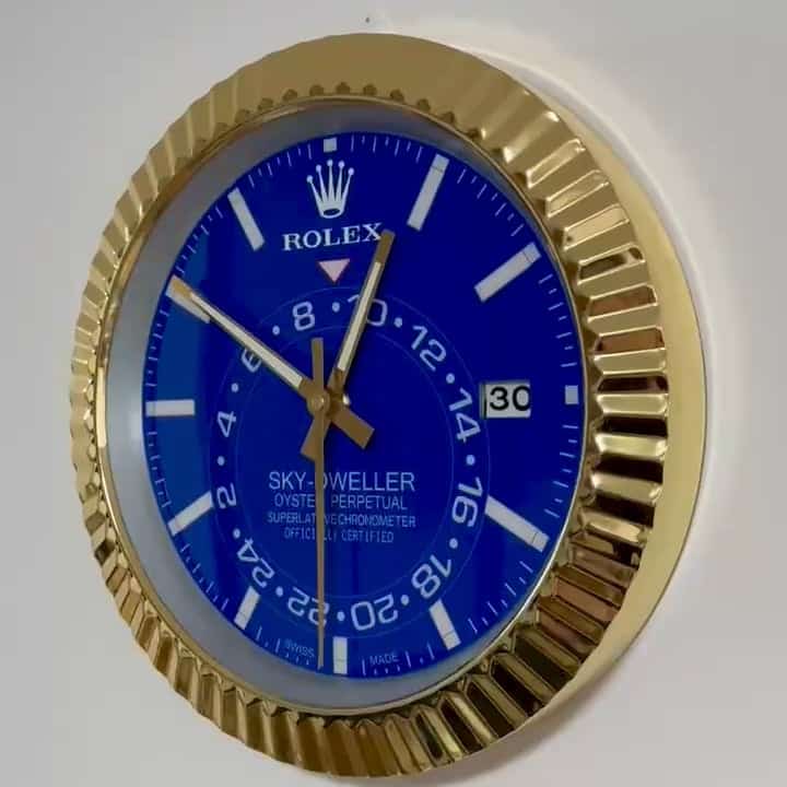 SKY DWELLER – ROSE GOLD-BLUE EDITION 35 CM DELUXE METAL WALL CLOCK