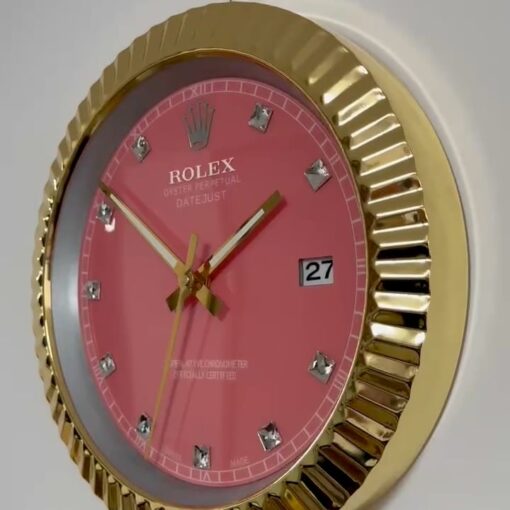 DATEJUST – ROSE GOLD – PINK EDITION 35 CM DELUXE METAL WALL CLOCK