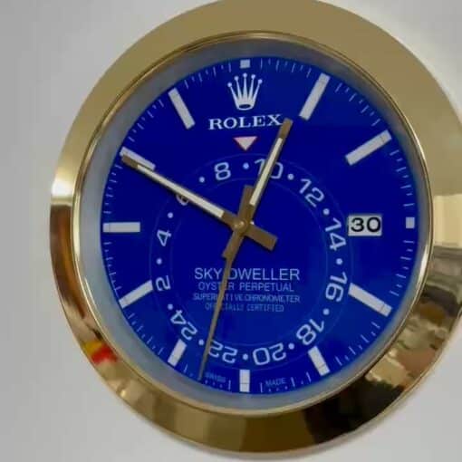 SKY DWELLER – GOLD – BLUE EDITION 35 CM DELUXE METAL WALL CLOCK