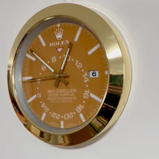 SKY DWELLER – GOLD – YELLOW EDITION 35 CM DELUXE METAL WALL CLOCK