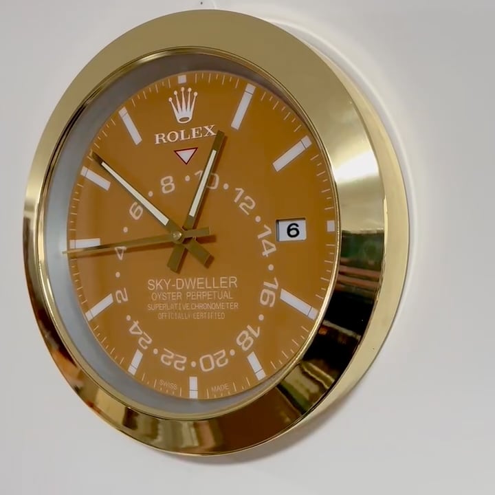 SKY DWELLER – GOLD – YELLOW EDITION 35 CM DELUXE METAL WALL CLOCK