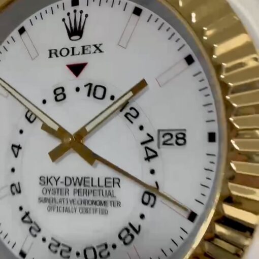 SKY DWELLER – ROSE GOLD – WHITE EDITION 35 CM DELUXE METAL WALL CLOCK