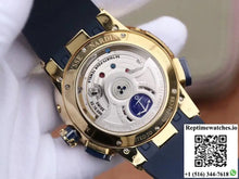 Ulysse Nardin El Toro 322-00-3/BQ All Working GMT Calendar 18K Yellow Gold Blue Dial - Watches