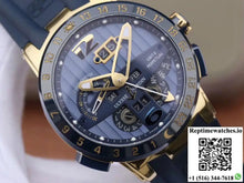 Ulysse Nardin El Toro 322-00-3/BQ All Working GMT Calendar 18K Yellow Gold Blue Dial - Watches