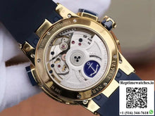 Ulysse Nardin El Toro 322-00-3/BQ All Working GMT Calendar 18K Yellow Gold Blue Dial - Watches