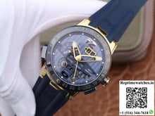 Ulysse Nardin El Toro 322-00-3/BQ All Working GMT Calendar 18K Yellow Gold Blue Dial - Watches