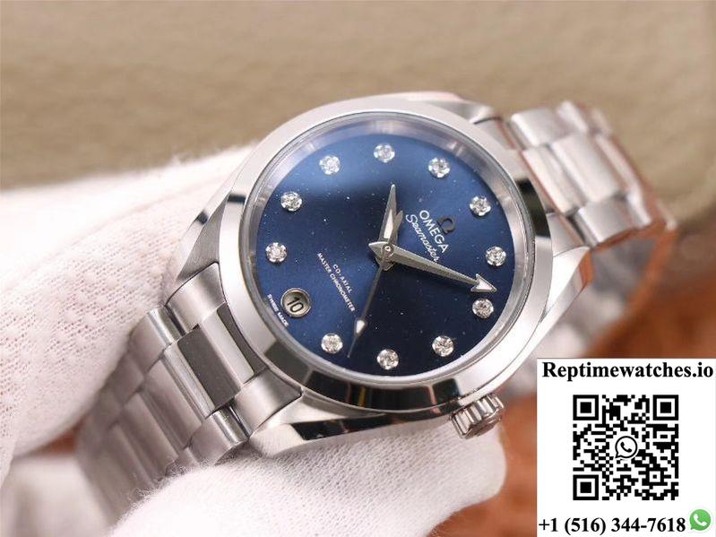Vs Factory Replica Omega Seamaster 220.10.38.20.53.001 Aqua Terra 150M Co‑Axial Master Chronometer Ladies Watch-Rep Time Watches