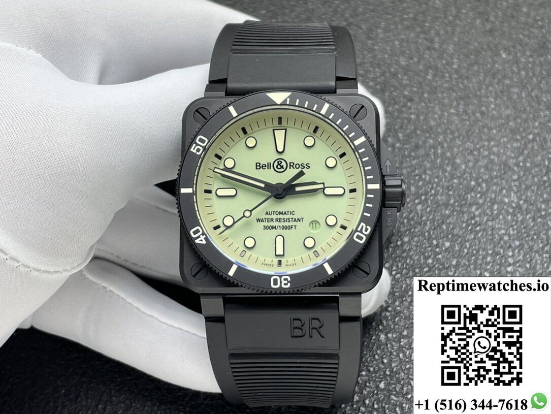 Bell & Ross Instruments Br03A-Cps-Ce Srb Stainless Steel Buckle Green Dial-Rep Time Watches