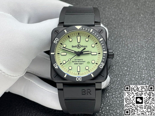 Bell & Ross INSTRUMENTS BR03A-CPS-CE SRB stainless steel buckle green dial