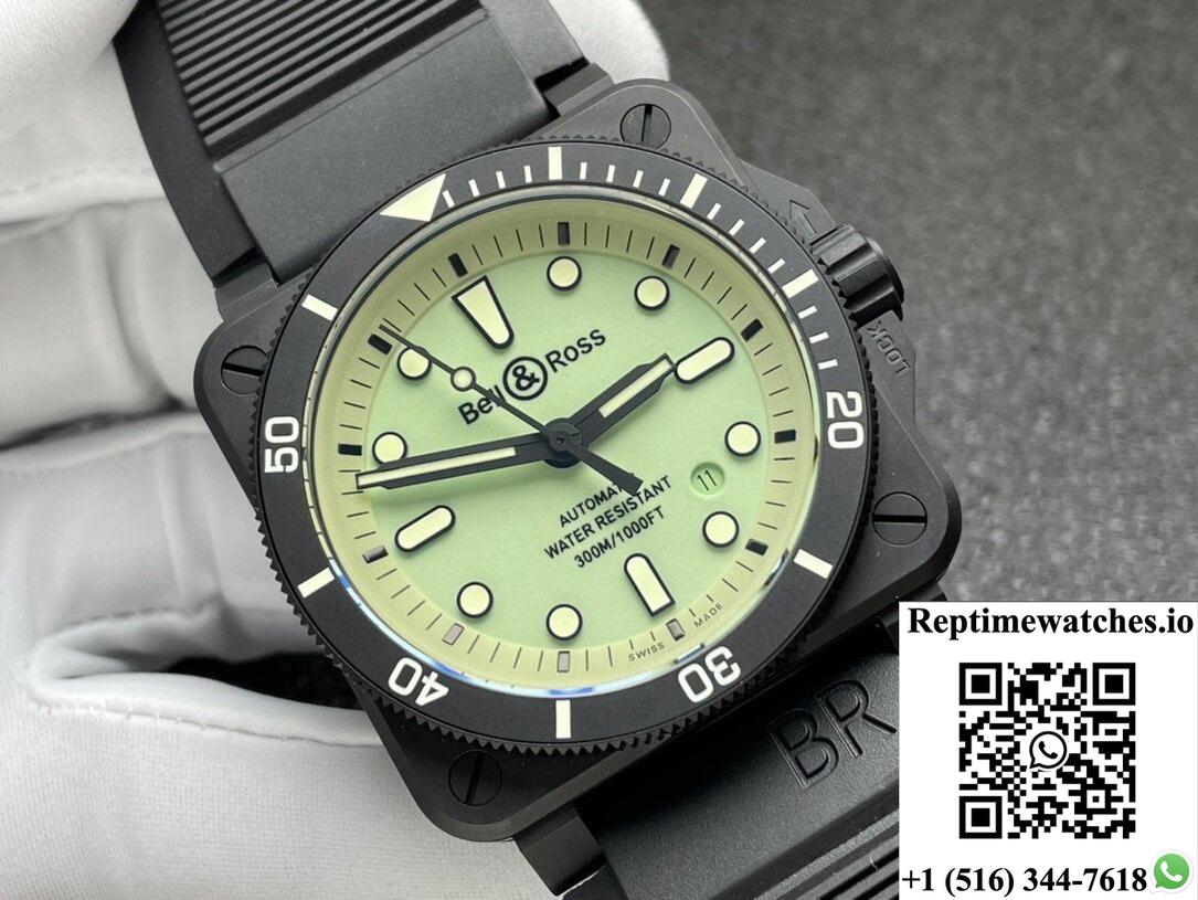 Bell & Ross Instruments Br03A-Cps-Ce Srb Stainless Steel Buckle Green Dial-Rep Time Watches