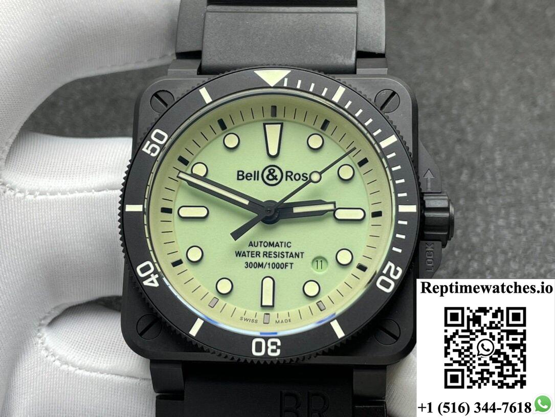 Bell & Ross Instruments Br03A-Cps-Ce Srb Stainless Steel Buckle Green Dial-Rep Time Watches