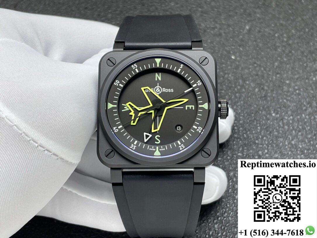 Bell & Ross Instruments Series Br03A-Cps-Ce Srb Stainless Steel Buckle-Rep Time Watches