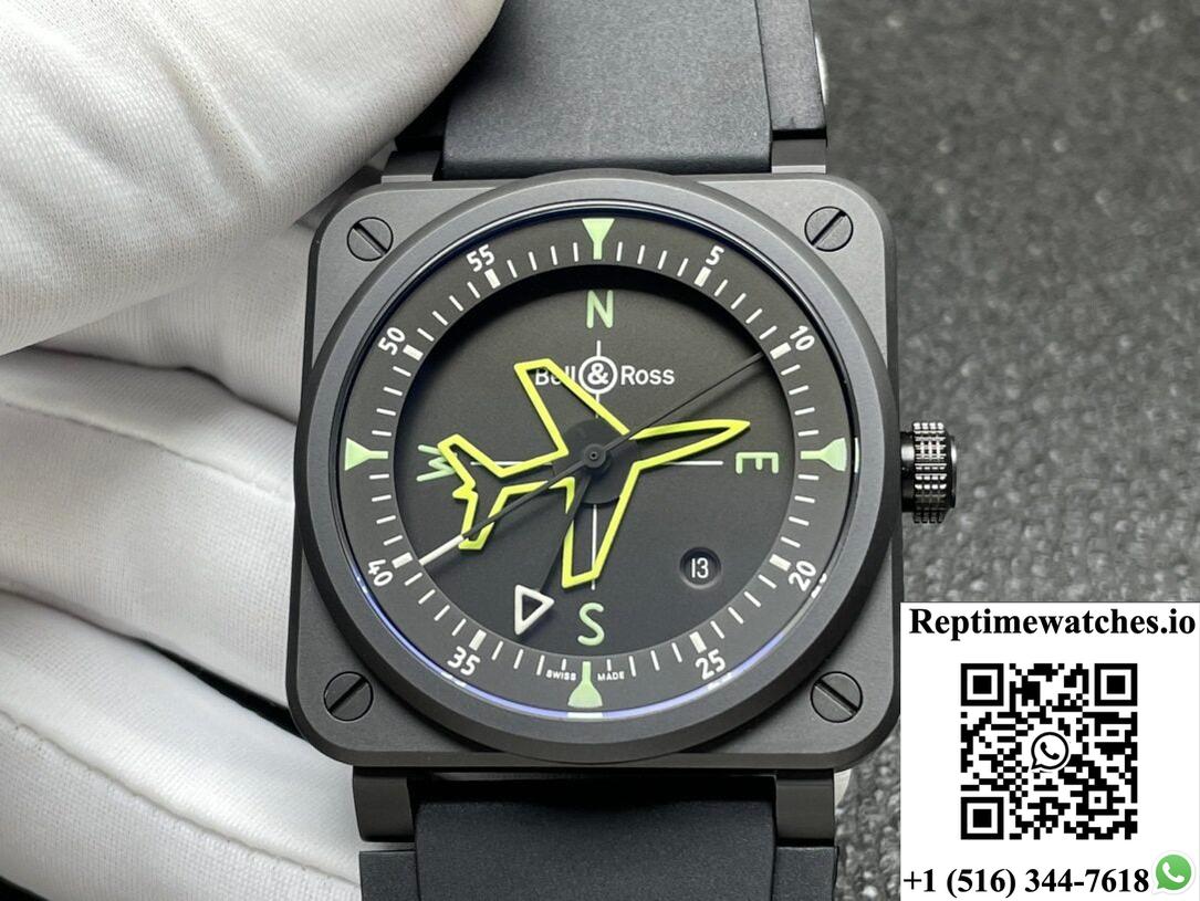Bell & Ross Instruments Series Br03A-Cps-Ce Srb Stainless Steel Buckle-Rep Time Watches