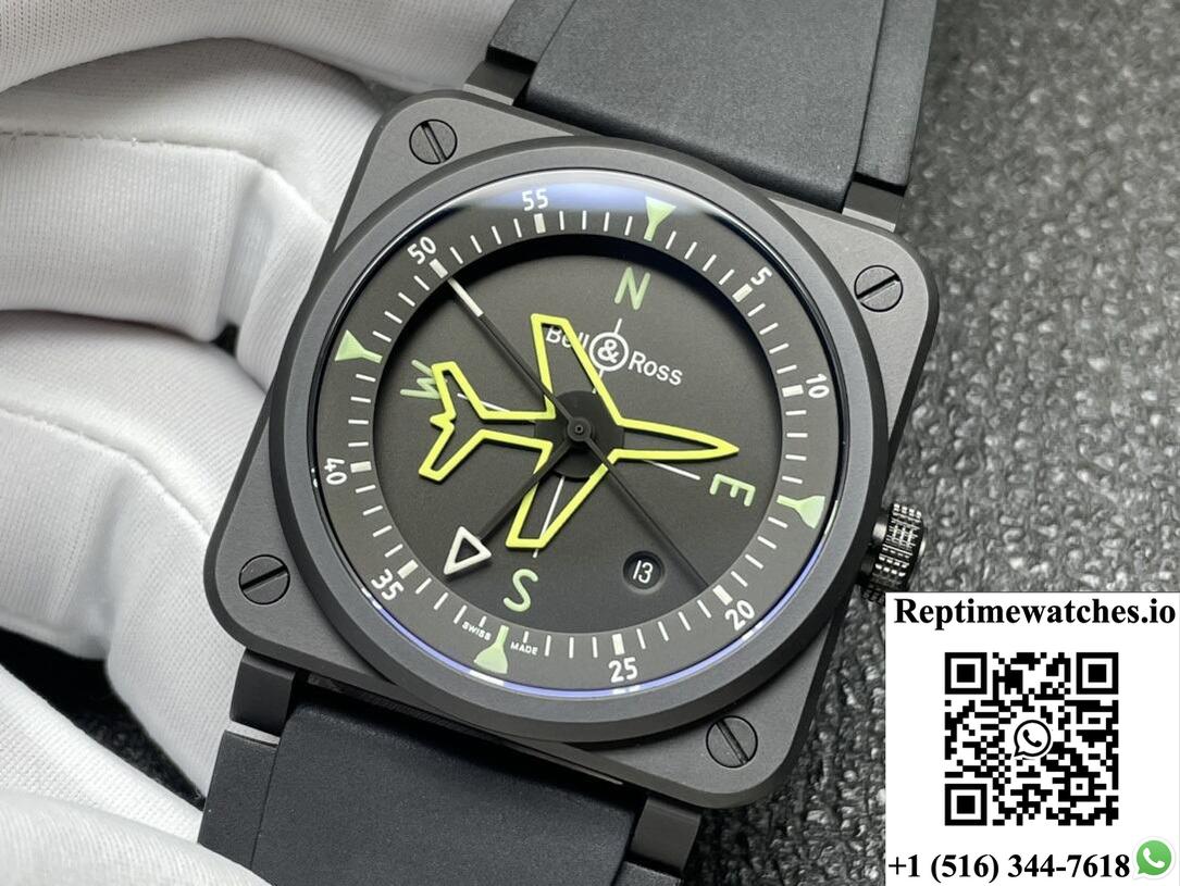Bell & Ross Instruments Series Br03A-Cps-Ce Srb Stainless Steel Buckle-Rep Time Watches