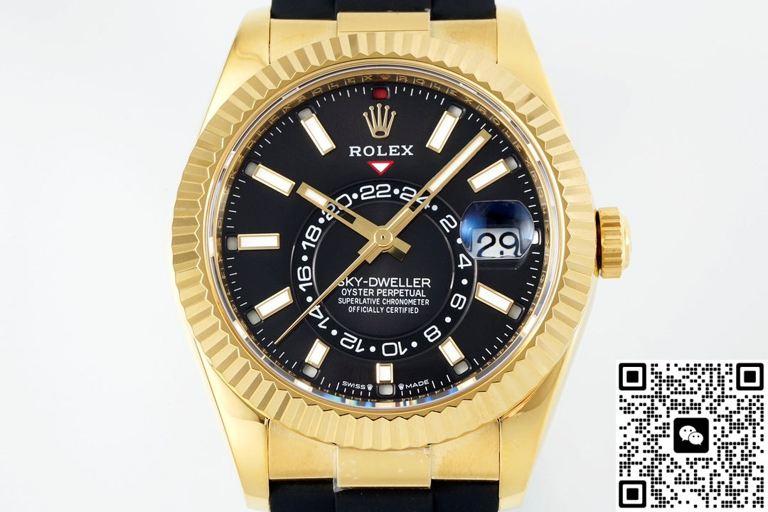 Rolex SKY-DWELLER m336238-0002 ZF Factory V2 18K yellow gold Crown