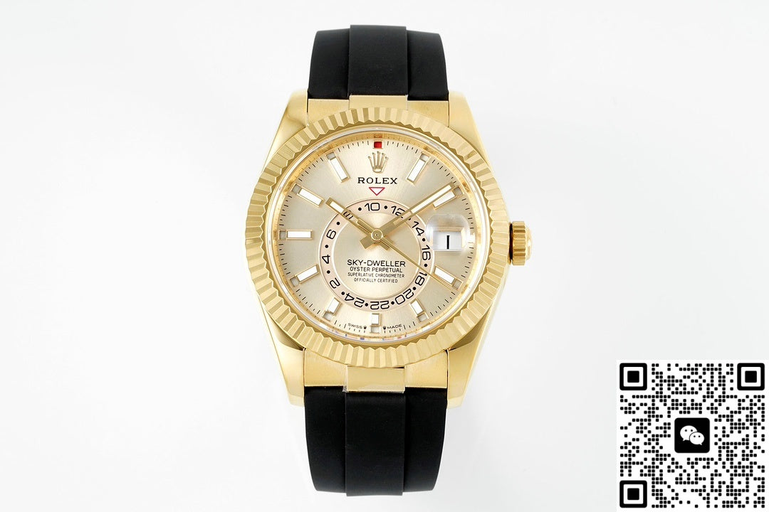 Rolex SKY-DWELLER m326238-0007 ZF Factory V2 Gold dial