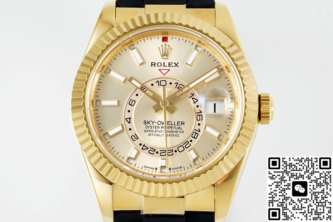Rolex SKY-DWELLER m326238-0007 ZF Factory V2 Gold dial