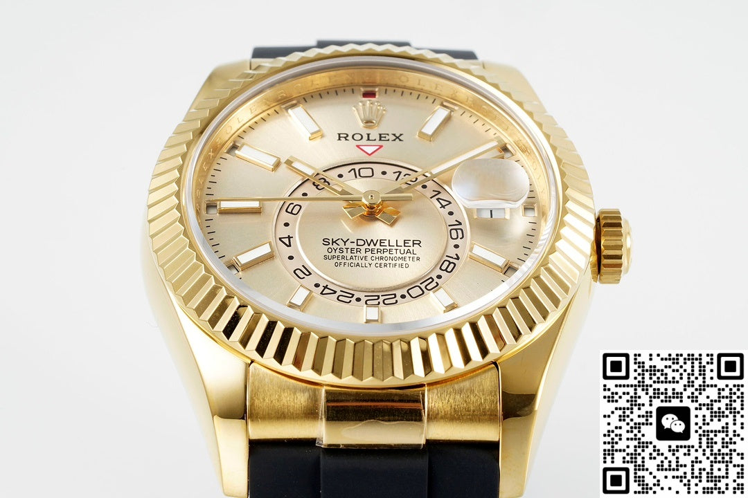 Rolex SKY-DWELLER m326238-0007 ZF Factory V2 Gold dial