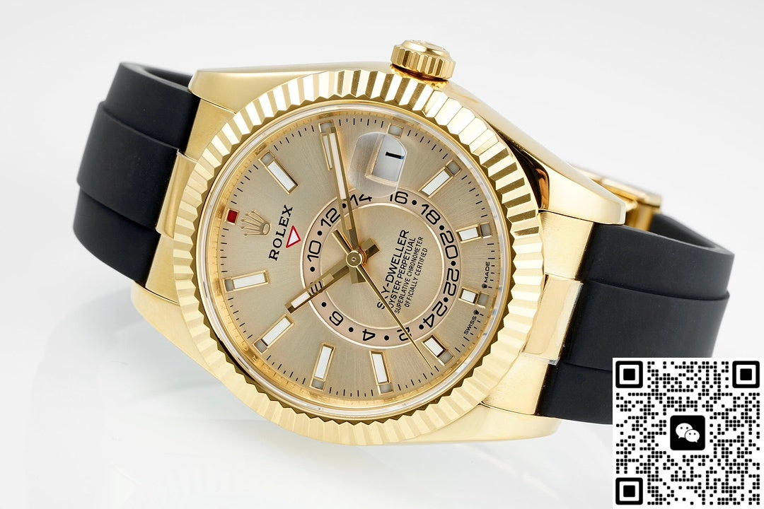 Rolex SKY-DWELLER m326238-0007 ZF Factory V2 Gold dial