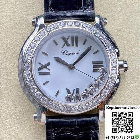 Chopard Happy Diamonds 278475-3037 Yf Factory Black Strap-Rep Time Watches