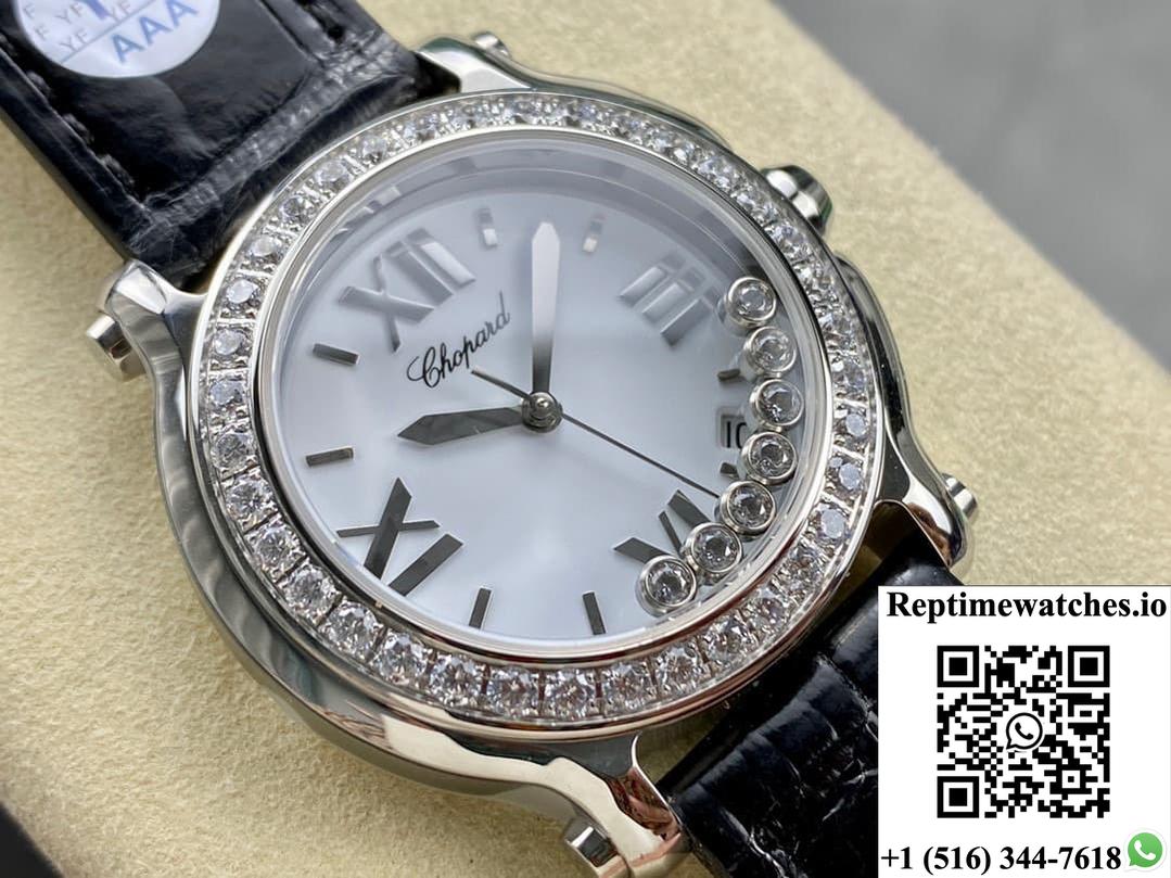 Chopard Happy Diamonds 278475-3037 Yf Factory Black Strap-Rep Time Watches