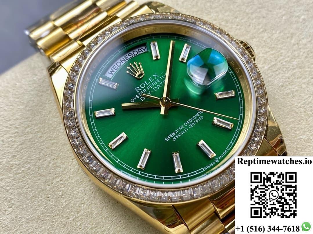 Rolex Day-Date M128398TBR-0035 8+ Factory transparent green dial