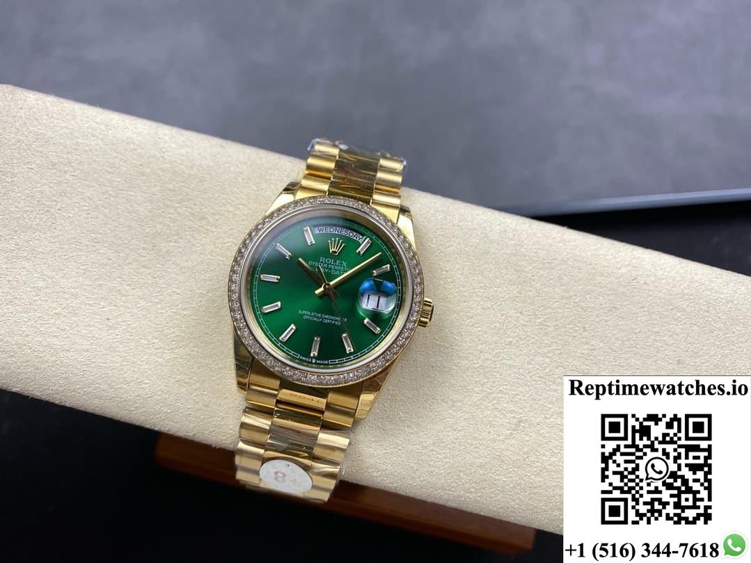 Rolex Day-Date M128398TBR-0035 8+ Factory transparent green dial