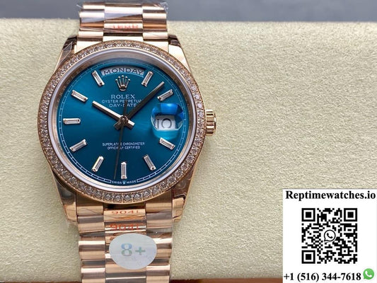 Rolex Day-Date M128345RBR-0083 8+ Factory Diamond Bezel