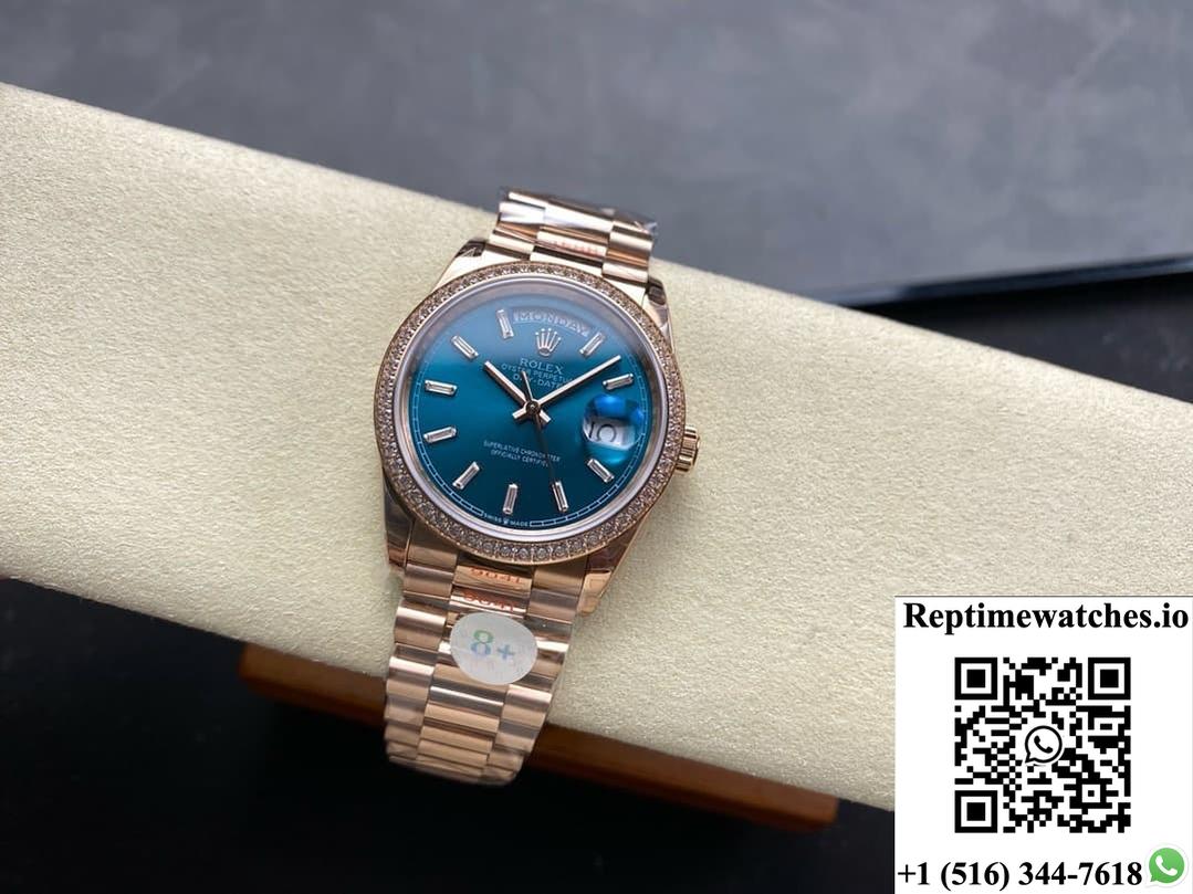 Rolex Day-Date M128345RBR-0083 8+ Factory Diamond Bezel