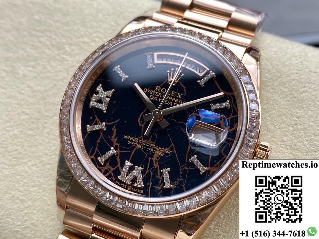 Rolex Day-Date m128395tbr-0010 8+ Factory Diamond Hour Markers