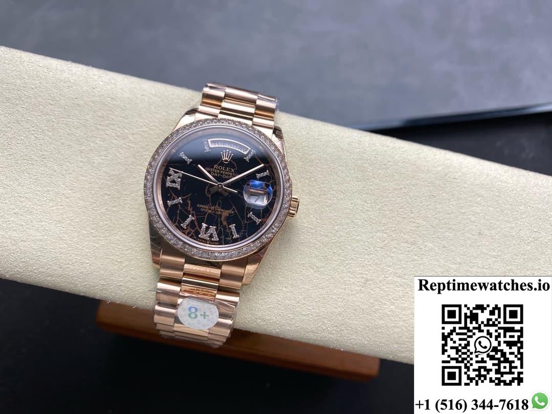 Rolex Day-Date m128395tbr-0010 8+ Factory Diamond Hour Markers