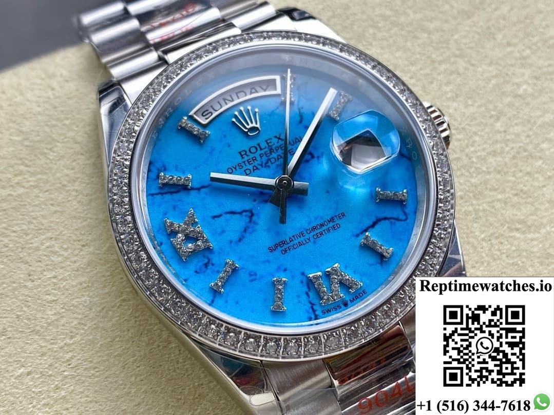 Rolex Day-Date model M128396TBR-0016 8+ Factory stainless steel strap