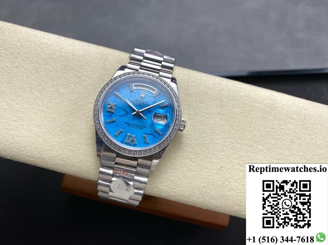 Rolex Day-Date model M128396TBR-0016 8+ Factory stainless steel strap