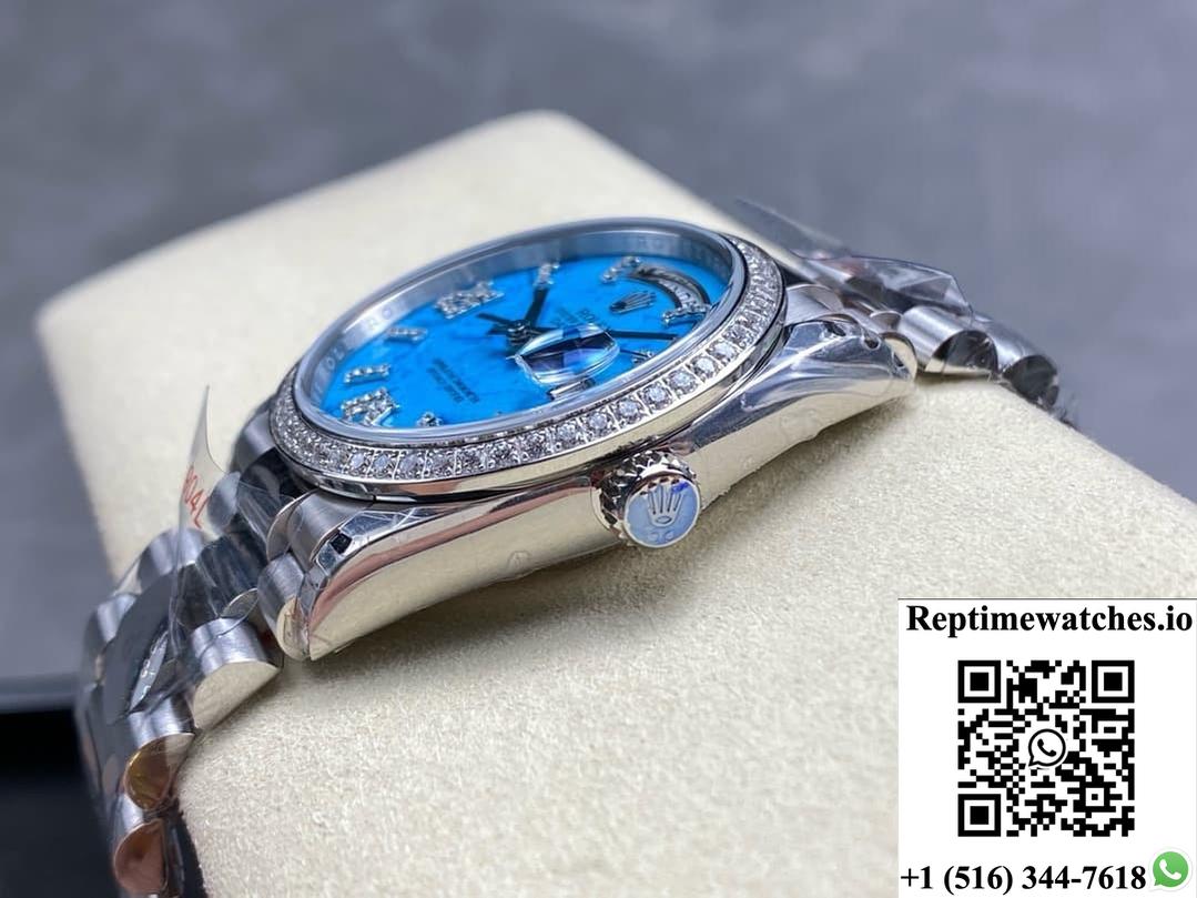 Rolex Day-Date model M128396TBR-0016 8+ Factory stainless steel strap