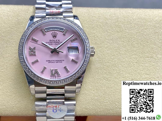 Rolex Day-Date model M128399TBR-0009 8+ Factory Diamond Bezel
